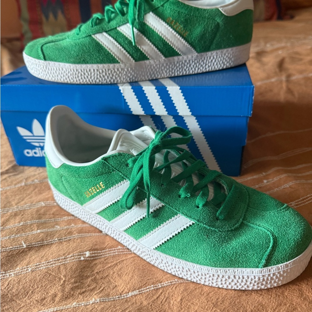 Adidas Gazelle green and White Sneakers